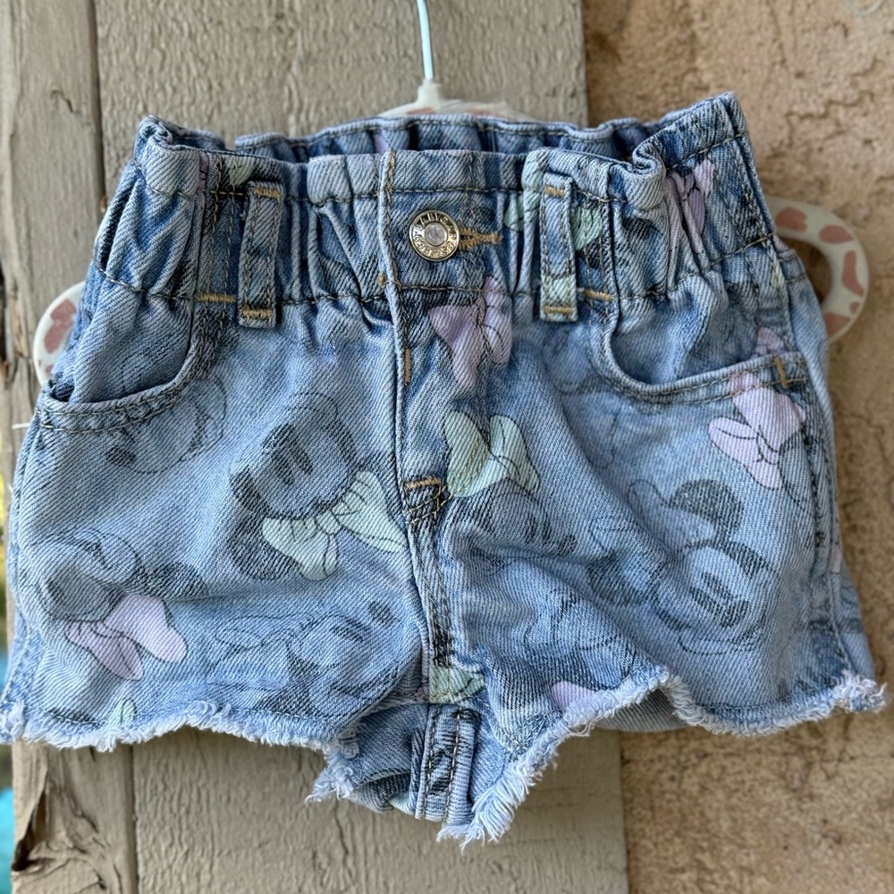 GAP Blue Denim Kids Shorts with Cartoon Print